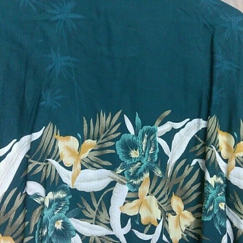 Original Island Sport Shirt Medium Green Hawaiian - Picture 6 of 6